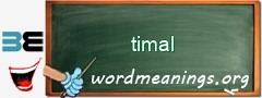 WordMeaning blackboard for timal